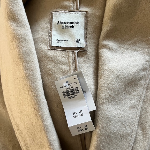 Abercrombie & Fitch Cream Wool-Blend Double Cloth Blanket Coat, Petite XL, NWT - Picture 3 of 9